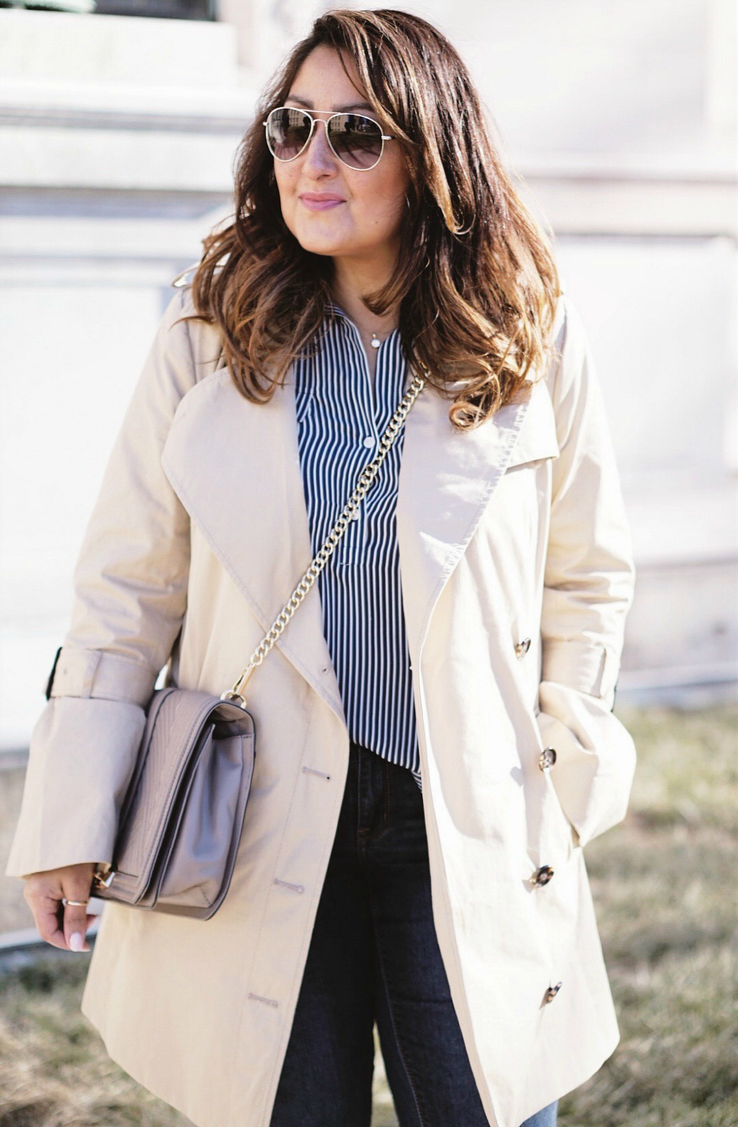 Casual Trench Coat Outfit - Rosa Diana